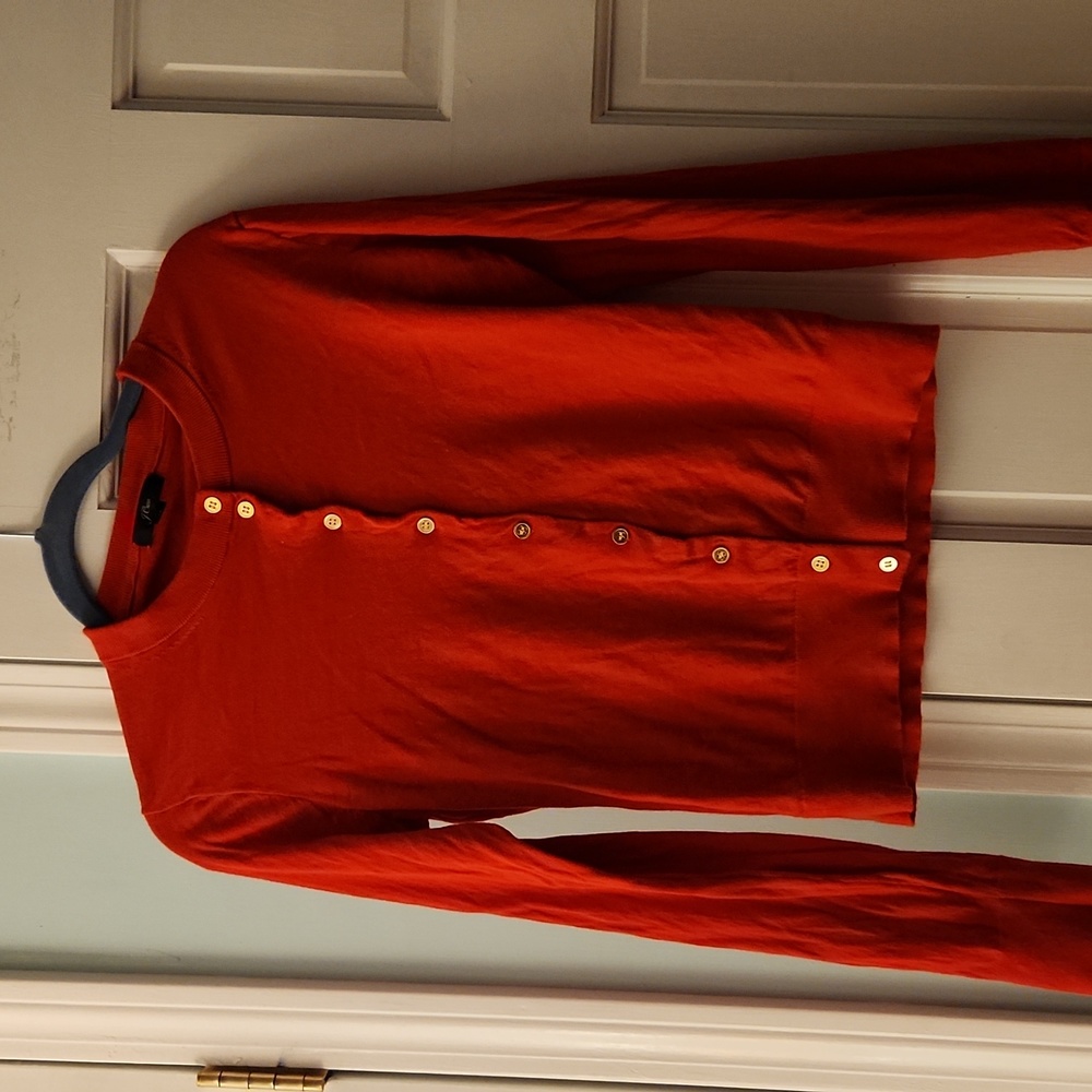 JCrew red lightweight cotton sweater